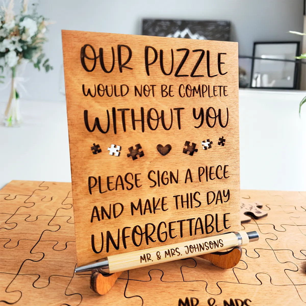 puzzle guestbook sign